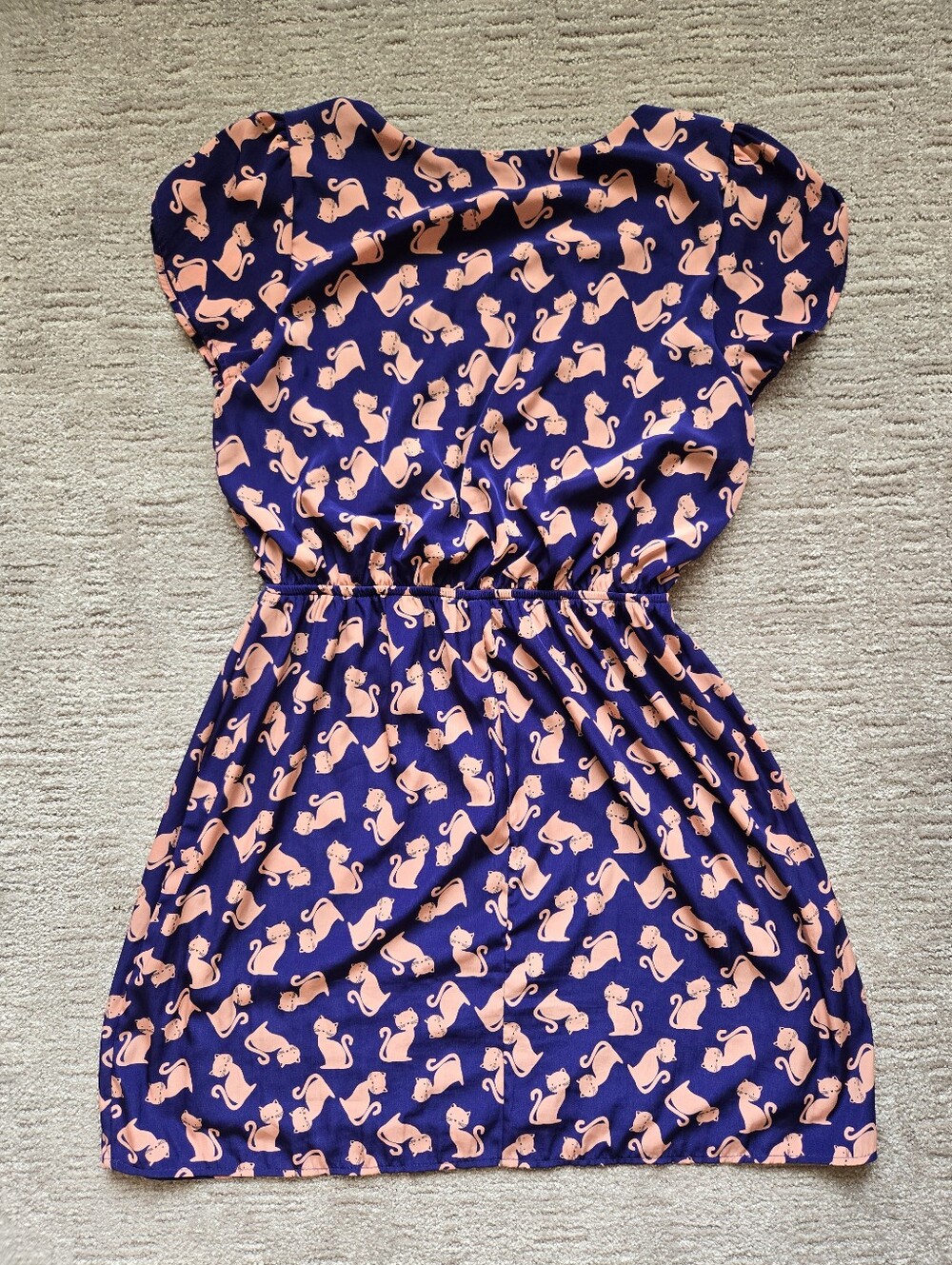 ModCloth Oh My Gosh Cat Print A-Line Dress Size L - Picture 4 of 9
